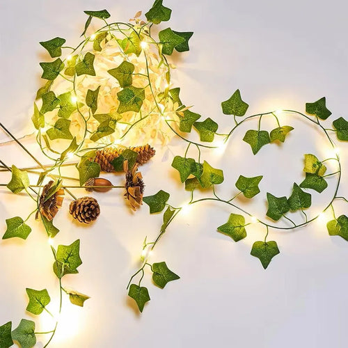 Artificial Ivy LED Fairy Lights – Leaf Vine Room Decor