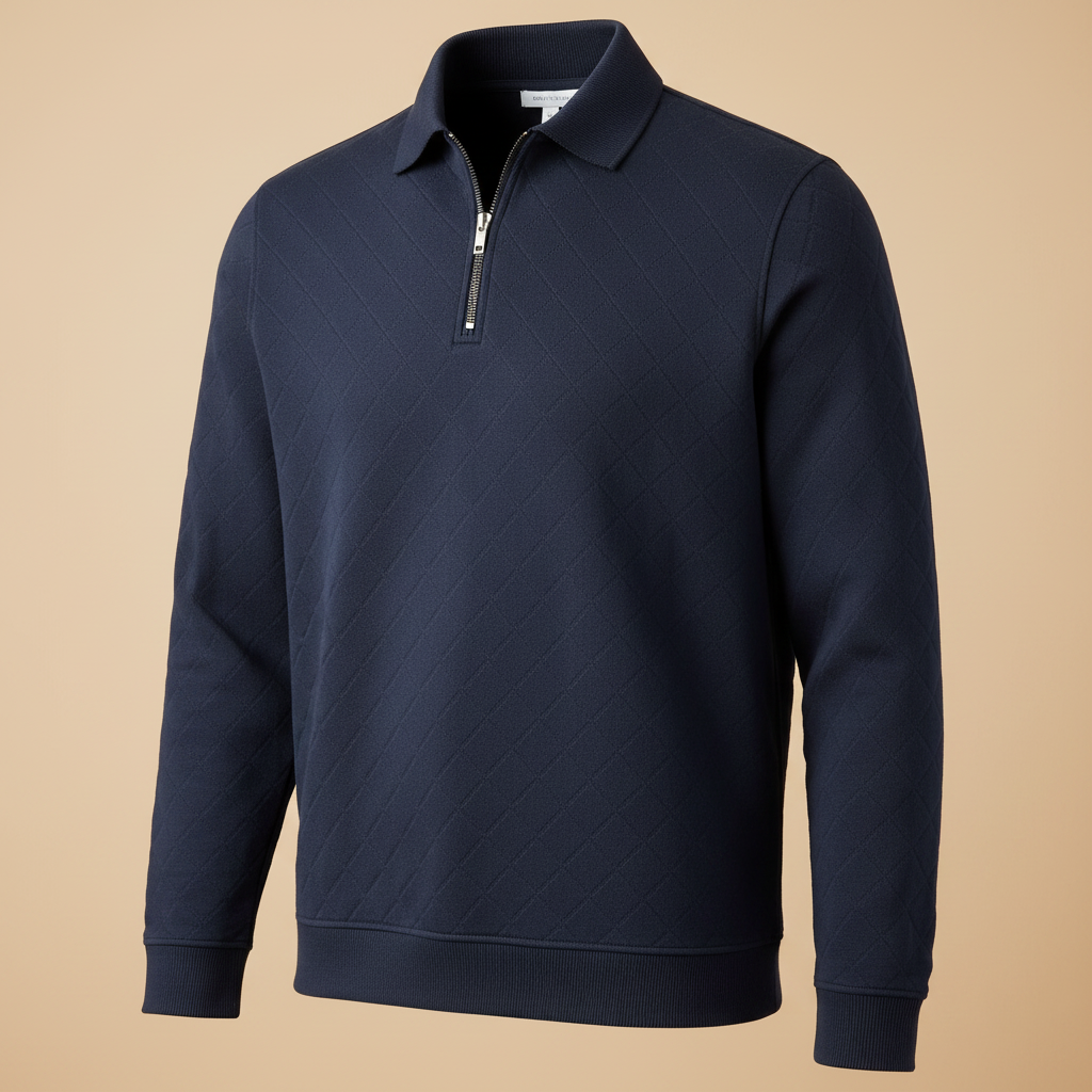 Navy Blue Quarter-Zip Sweatshirt