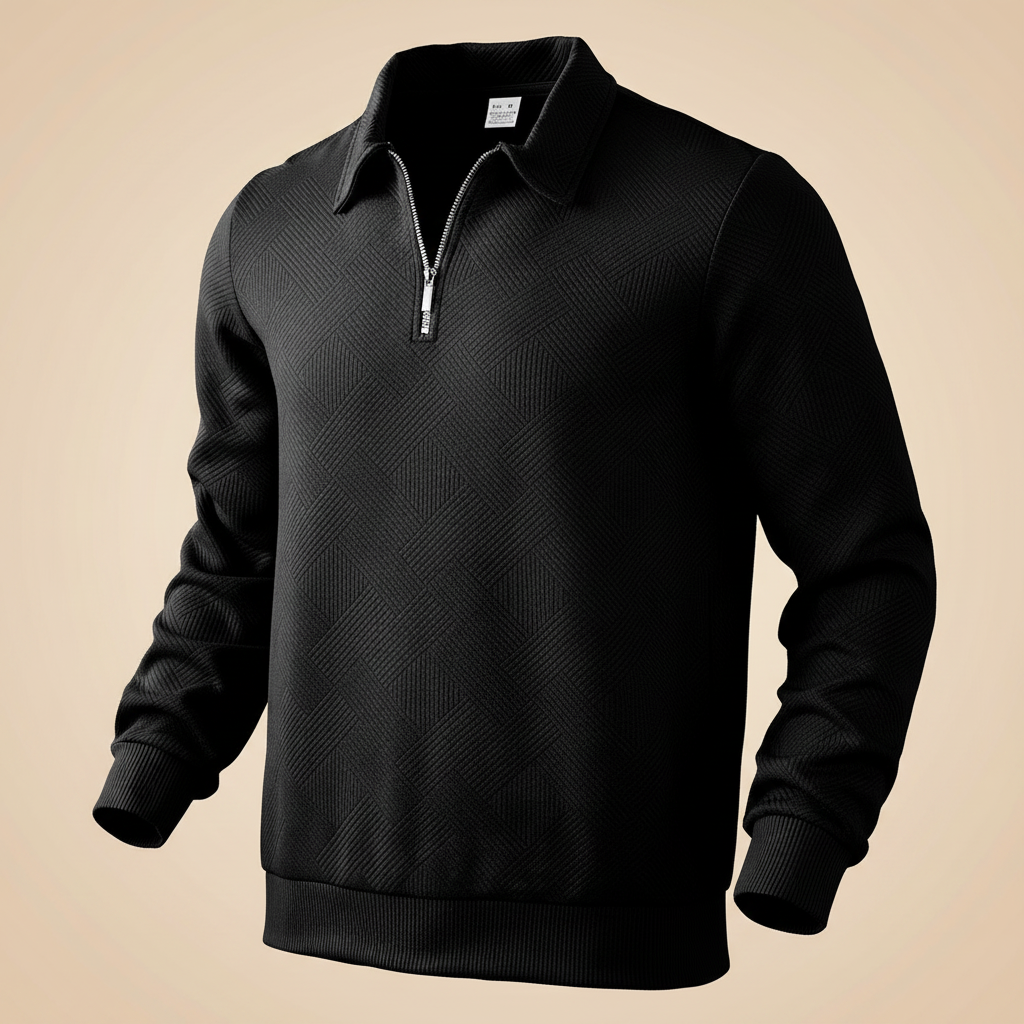 Black Quarter-Zip Sweatshirt