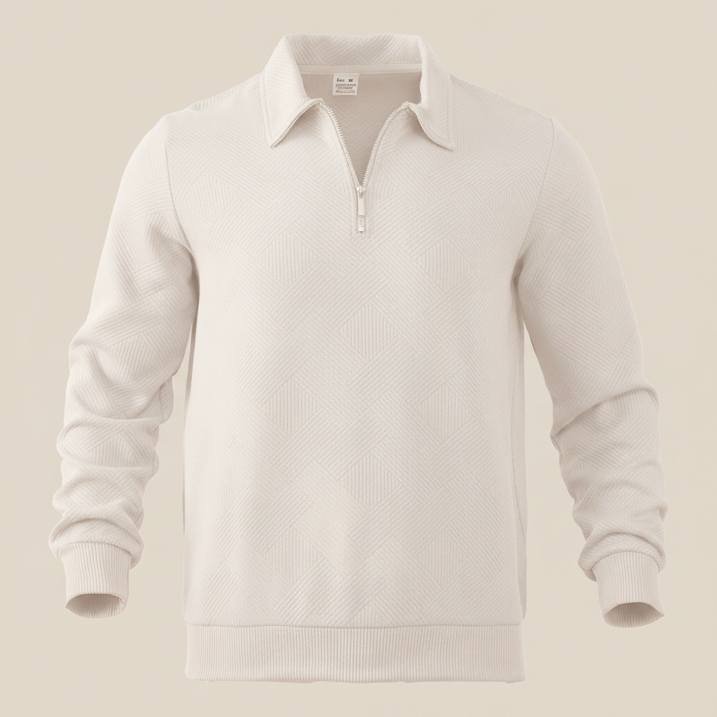 White Quarter-Zip Sweatshirt