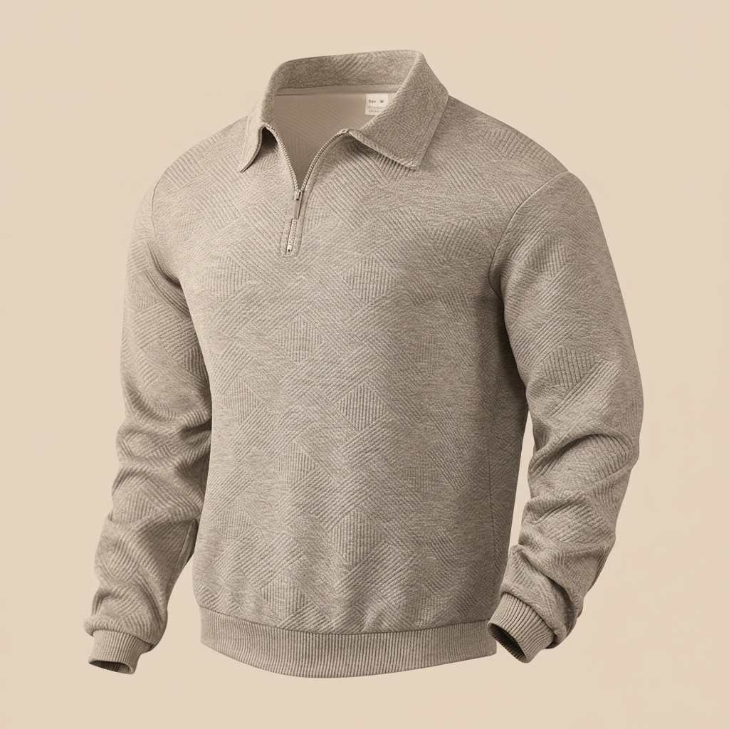 Grey Quarter-Zip Sweatshirt